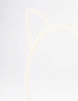 Kids Plastic Cat Ear Pearl Headband