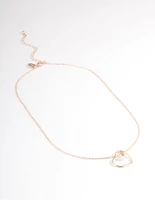 Gold Asymmetrical Heart Diamante Necklace