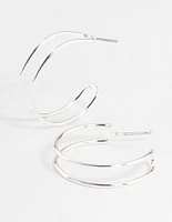 Silver Wire Double Hoop Earrings