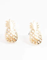 Gold Pineapple Stud Earrings