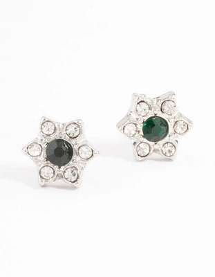 Silver Micro Flower Stud Earrings