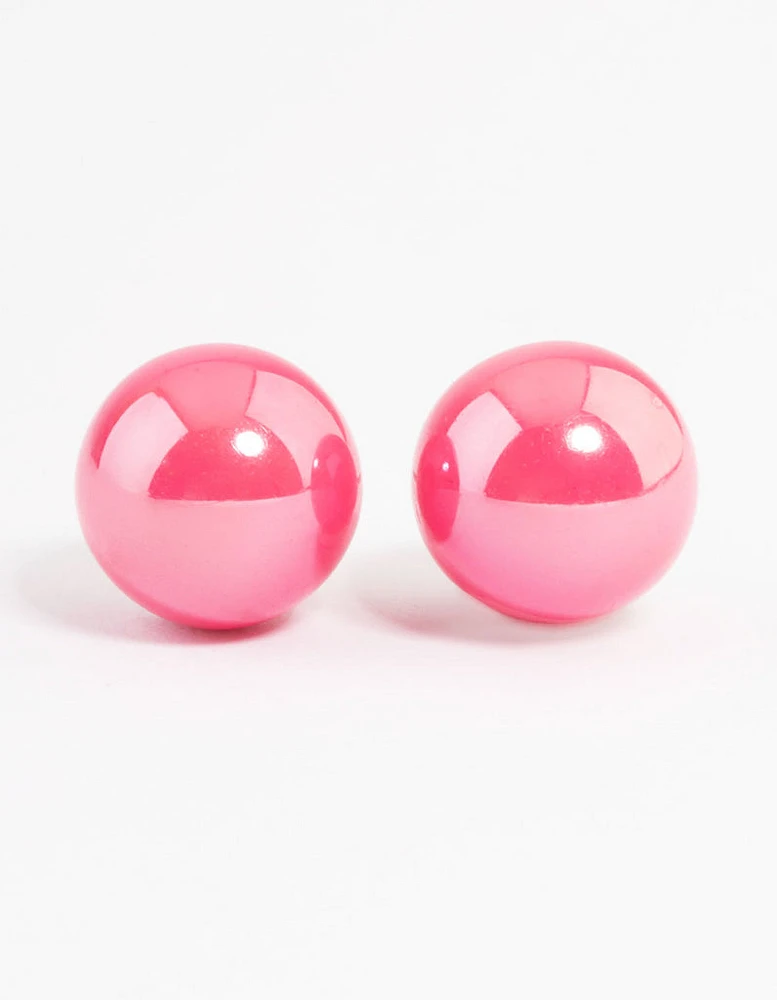 Shiny Ball Stud Earrings