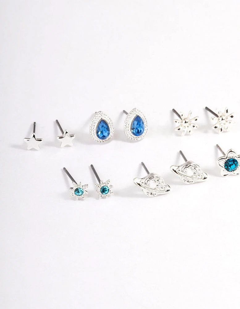 Silver Garden Celestial Earrings 8-Pack