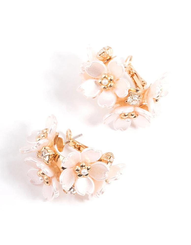 Gold Mini Flower Hoop Earrings