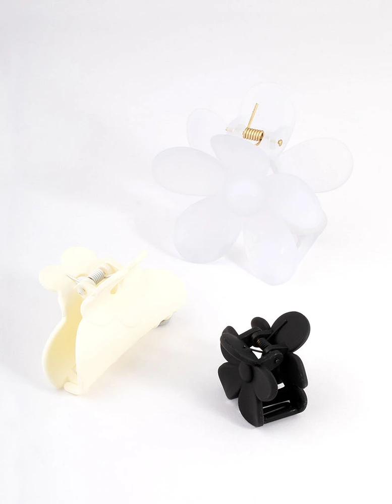 Black & White Mix Flower Claw Pack