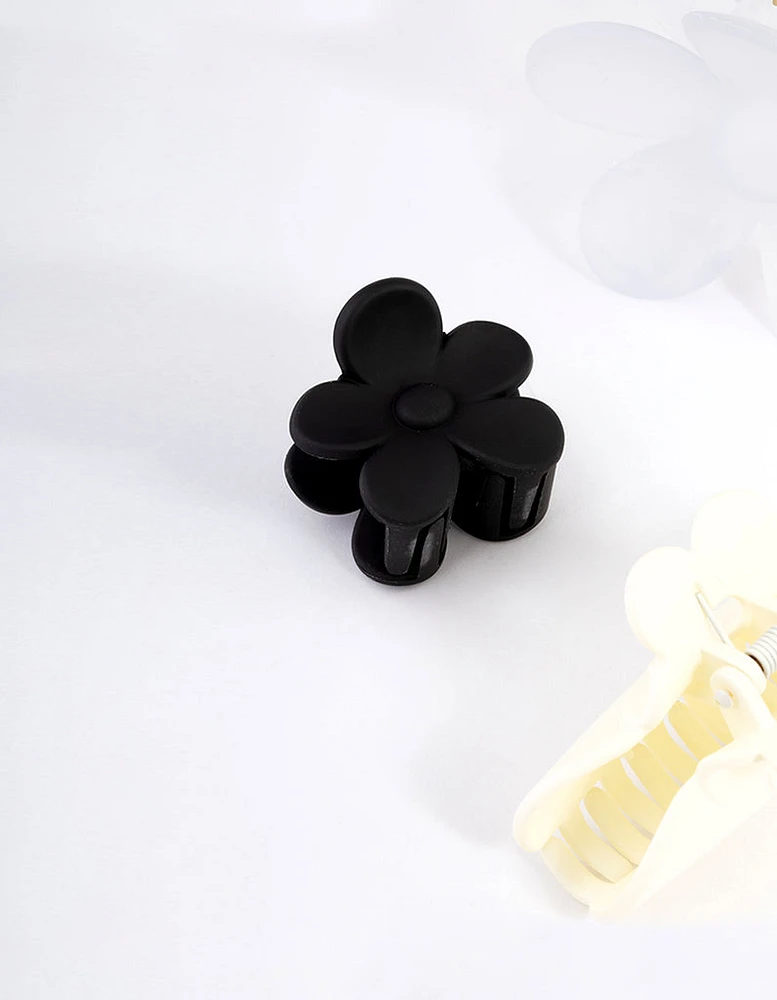 Black & White Mix Flower Claw Pack