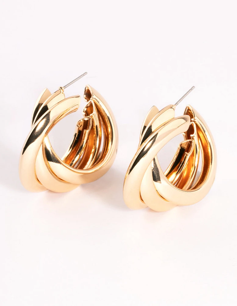 Gold Trio Hoop Earrings