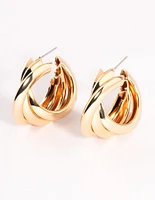 Gold Trio Hoop Earrings