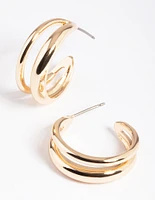 Gold Double Hoop Earrings