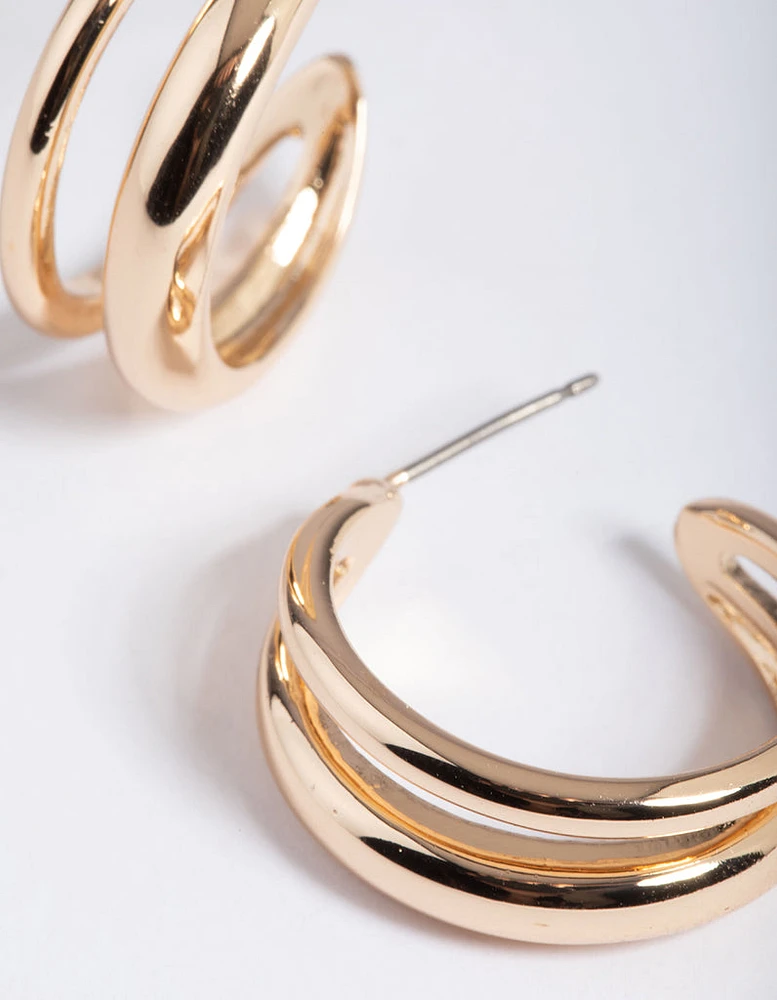 Gold Double Hoop Earrings