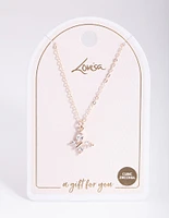 Rose Gold Asymmetrical Butterfly Necklace