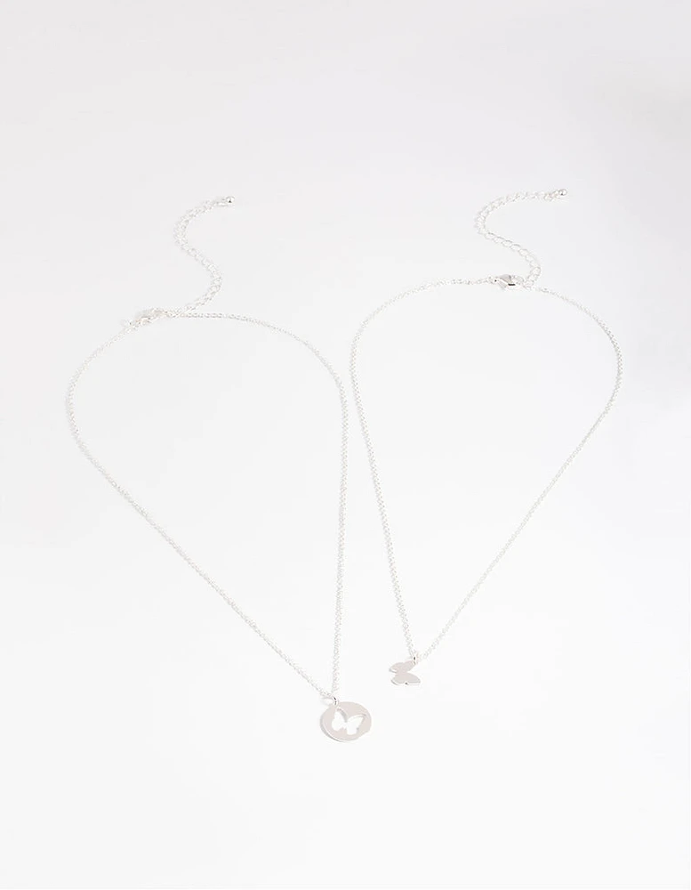 Silver Butterfly Cut Out Necklace Pack