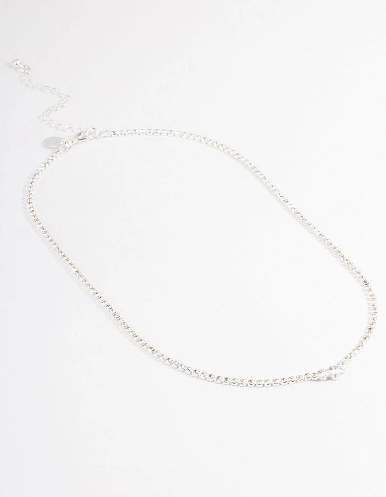 Silver Cupchain Diamante Necklace