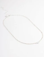 Silver Cupchain Diamante Necklace