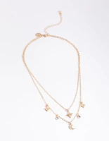 Gold Diamante Celestial Statement Necklace