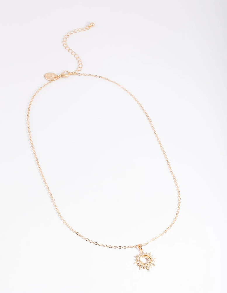 Gold Dainty Sunray Necklace