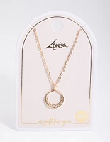 Gold Open Semi Diamante Circle Necklace