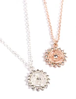 Mixed Metal Sun Compass Necklace Pack