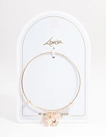 Rose Gold Pearl & Heart Charm Bracelet