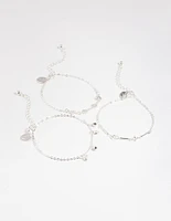 Silver Star & Pearl Droplet Bracelet Pack