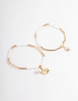 Gold Beachy Beaded Bracelet Pack