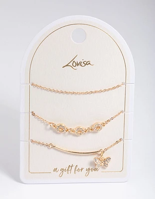 Gold Circle & Butterfly Bracelet Pack