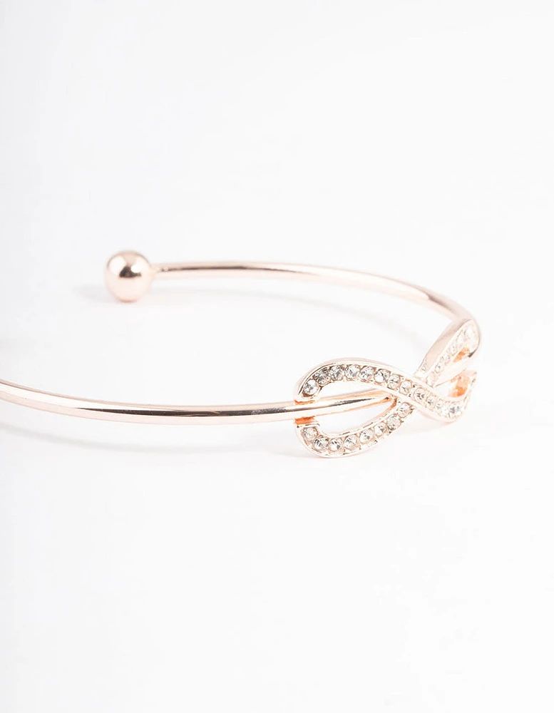 Rose Gold Infinity Open Cuff Bracelet