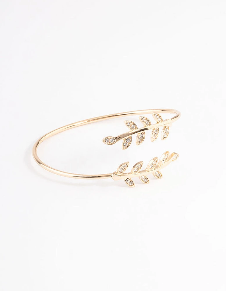 Gold Leaf Wrap Cuff Bangle