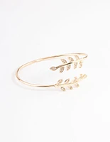 Gold Leaf Wrap Cuff Bangle