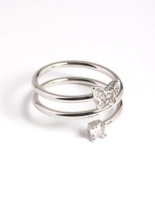 Silver Mini Butterfly Wrap Ring