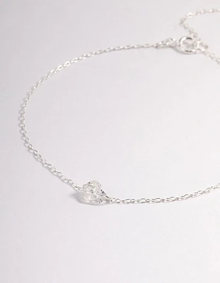 Sterling Silver Floating Heart Bracelet