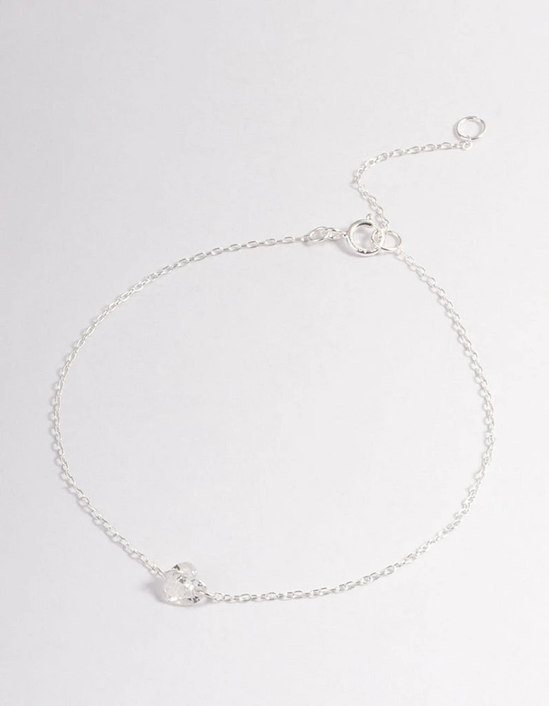 Sterling Silver Floating Heart Bracelet