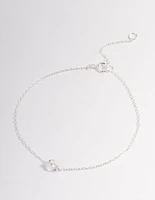 Sterling Silver Floating Heart Bracelet