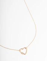 Gold Plated Sterling Silver Heart Pendant Necklace