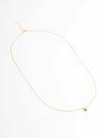 Gold Plated Sterling Silver Stone Heart Necklace