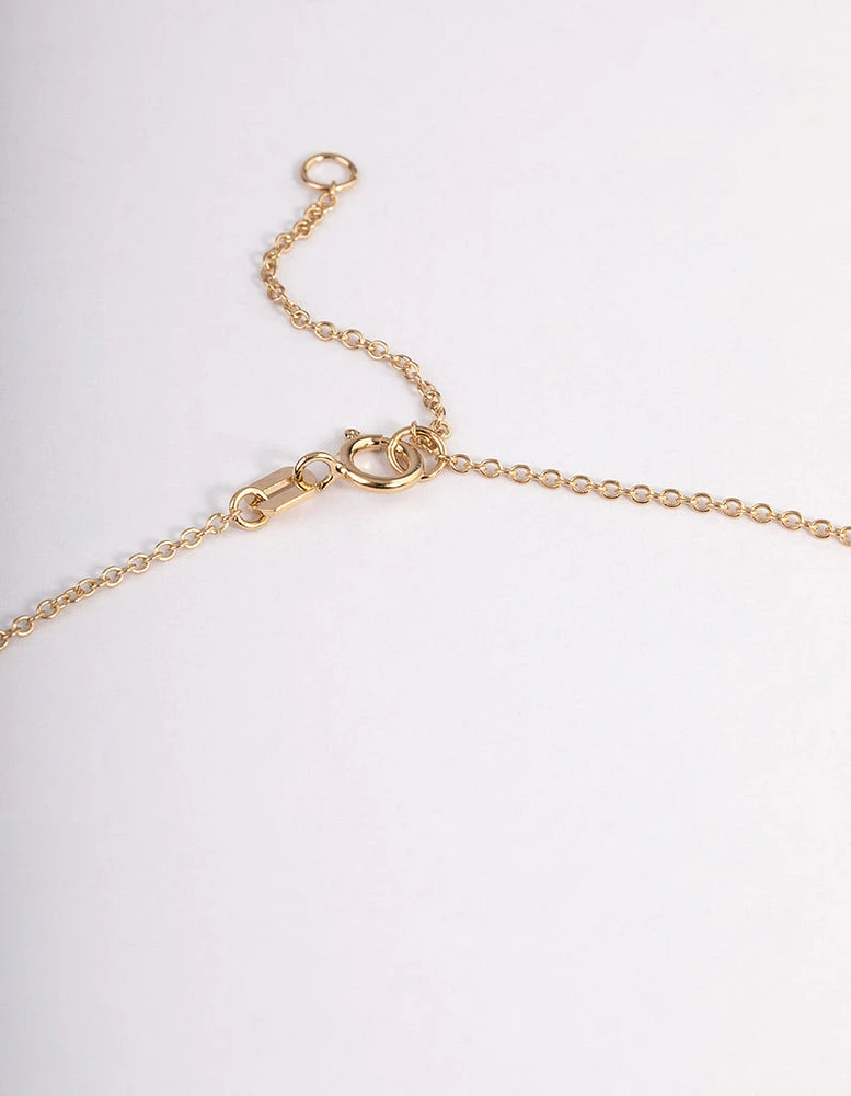 Gold Plated Sterling Silver Marquise & Pear Pendant Necklace