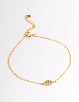 Gold Plated Sterling Silver Evil Eye Bracelet