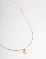 Letter Gold Plated Rectangle Pendant Initial Necklace
