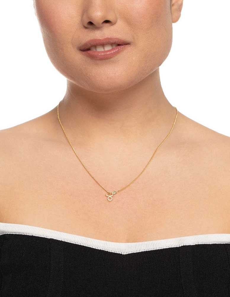 Gold Plated Taurus Necklace with Cubic Zirconia Pendant