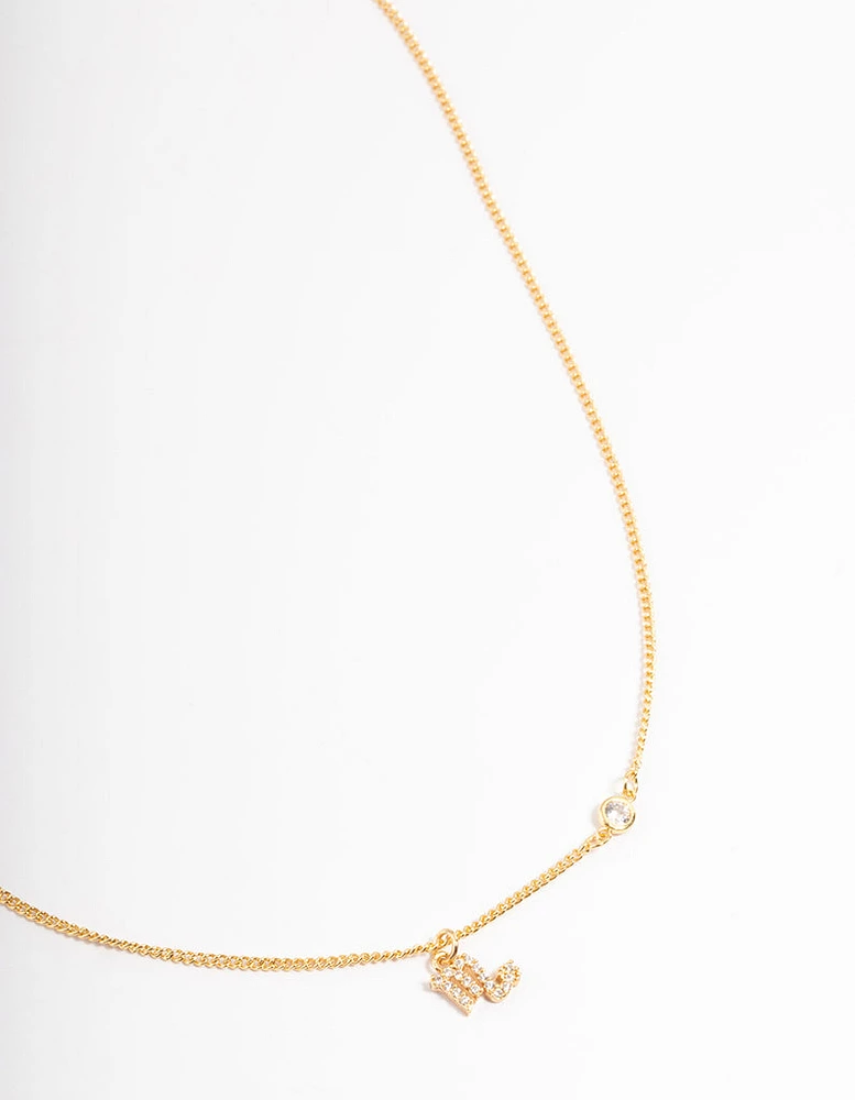 Gold Plated Scorpio Necklace With Cubic Zirconia Pendant