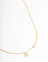 Gold Plated Cancer Necklace with Cubic Zirconia Pendant