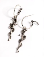 Silver Dager Twist Hoop Earrings