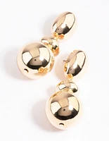 Gold Ball Ball Drop Earrings