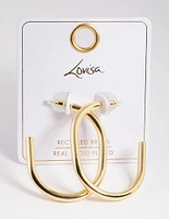 Gold Plated Brass Gold Large Oval Hoop Earrings