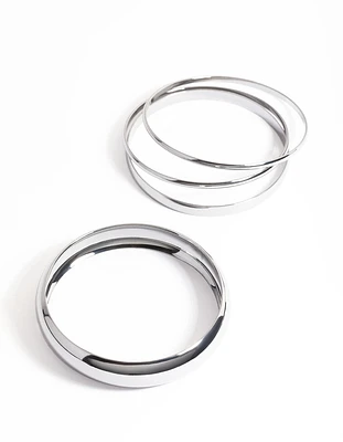 Gunmetal Thick & Thin Bangle 4-Pack