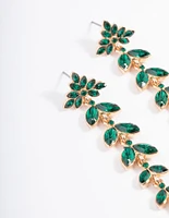 Gold Mini Graduated Green Drop Earrings