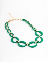 Gold Mixed Oval Link Necklace