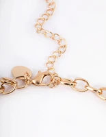 Gold Mixed Oval Link Necklace