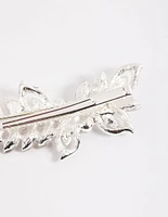 Silver Diamante & Pearl Barette Clip