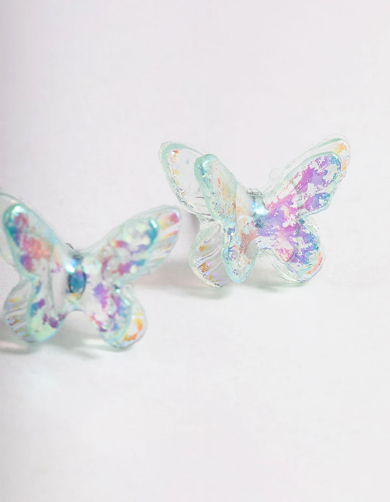 Acrylic Candy Butterfly Stud Earrings